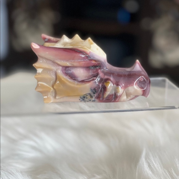Mookite Jasper Crystal Dragon Skull Head - Picture 3 of 8